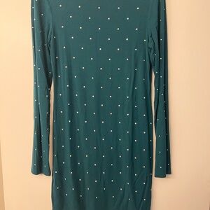 Forever 21 Dark Green Long Sleeve Bodycon Dress